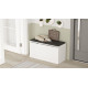 Banc à Chaussures avec Coussin 3 Portes 4 Niches Blanc  L 90 H 45.8 P 35.5 cm