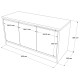 Banc à Chaussures avec Coussin 3 Portes 4 Niches Blanc  L 90 H 45.8 P 35.5 cm