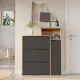 Meuble d'Entrée à Chaussures 4 Portes 4 Niches Chêne et Gris L 108.2 H 130.6 P 29.8 cm