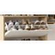 Meuble d'Entrée à Chaussures 4 Portes 4 Niches Chêne et Blanc L 108.2 H 130.6 P 29.8 cm