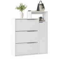 Meuble d'Entrée à Chaussures 4 Portes 4 Niches Blanc L 108.2 H 130.6 P 29.8 cm