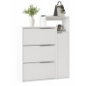 Meuble d'Entrée à Chaussures 4 Portes 4 Niches Blanc L 108.2 H 130.6 P 29.8 cm