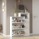 Meuble d'Entrée à Chaussures 4 Portes 4 Niches Blanc L 108.2 H 130.6 P 29.8 cm
