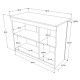 Ilot de Cuisine 2 Portes 4 Niches Chêne 2 Couverts L 120 H 88.2 P 60 cm