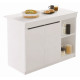Ilot de Cuisine 2 Portes 4 Niches Blanc 2 Couverts L 120 H 88.2 P 60 cm