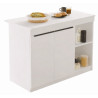 Ilot de Cuisine 2 Portes 4 Niches Blanc 2 Couverts L 120 H 88.2 P 60 cm