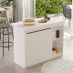 Ilot de Cuisine 2 Portes 4 Niches Blanc 2 Couverts L 120 H 88.2 P 60 cm