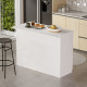 Ilot de Cuisine 2 Portes 4 Niches Blanc 2 Couverts L 120 H 88.2 P 60 cm