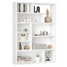 Etagère 9 Niches Chêne et Gris Anthracite Pieds Métal L 72 H 133.6 P 25.5 cm