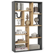 Etagère 11 Niches Séparateur de Pièce Design Chêne et Gris L 90 H 123.6 P 22 cm