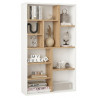 Etagère 11 Niches Séparateur de Pièce Design Chêne et Gris L 90 H 123.6 P 22 cm
