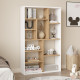 Etagère 11 Niches Séparateur de Pièce Design Chêne et Gris L 90 H 123.6 P 22 cm