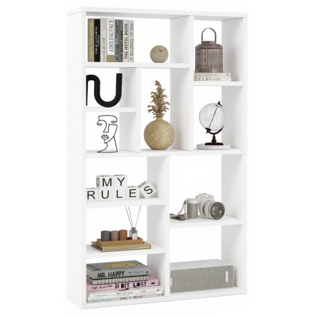 Etagère 11 Niches Séparateur de Pièce Design Blanche L 90 H 123.6 P 22 cm