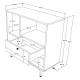 Meuble Micro-onde Pause-Café Chêne et Blanc 1 Porte 2 Tiroirs L 88 H 85 P 35.5 cm