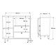 Meuble Micro-onde Pause-Café Chêne et Blanc 1 Porte 2 Tiroirs L 88 H 85 P 35.5 cm