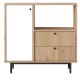 Meuble Micro-onde Pause-Café Chêne et Blanc 1 Porte 2 Tiroirs L 88 H 85 P 35.5 cm