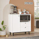 Meuble Micro-onde Pause-Café Chêne et Blanc 1 Porte 2 Tiroirs L 88 H 85 P 35.5 cm