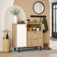 Meuble Micro-onde Pause-Café Chêne et Blanc 1 Porte 2 Tiroirs L 88 H 85 P 35.5 cm
