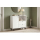 Meuble Micro-onde Pause-Café Chêne et Blanc 1 Porte 2 Tiroirs L 88 H 85 P 35.5 cm