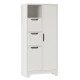 Armoire Multifonctions 2 Portes 2 Tiroirs 6 Niches Blanche L 71 H 140 P 34 cm