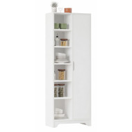 Armoire Multifonctions 1 Porte 11 Niches Blanche L 72 H 180 P 34 cm