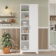 Armoire Multifonctions 1 Porte 11 Niches Blanche L 72 H 180 P 34 cm