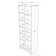Armoire Multifonctions 1 Porte 11 Niches Blanche L 72 H 180 P 34 cm
