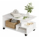 Table Basse Mobile 3 Niches Blanche L 90 H 42.5 P 51 cm