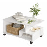 Table Basse Mobile 3 Niches Blanche L 90 H 42.5 P 51 cm