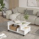 Table Basse Mobile 3 Niches Blanche L 90 H 42.5 P 51 cm
