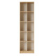 Etagère Multifonctions 10 Niches Imitation Chêne L 51.1 H 180 P 25.4 cm