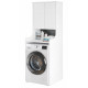 Meuble Lave-Linge 2 Portes 3 Niches Blanc L 64.8 H 181 P 61.8 cm