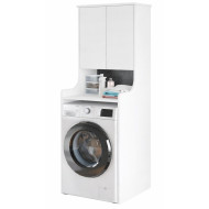 Meuble Lave-Linge 2 Portes 3 Niches Blanc L 64.8 H 181 P 61.8 cm