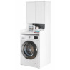 Meuble Lave-Linge 2 Portes 3 Niches Blanc L 64.8 H 181 P 61.8 cm