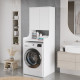 Meuble Lave-Linge 2 Portes 3 Niches Blanc L 64.8 H 181 P 61.8 cm