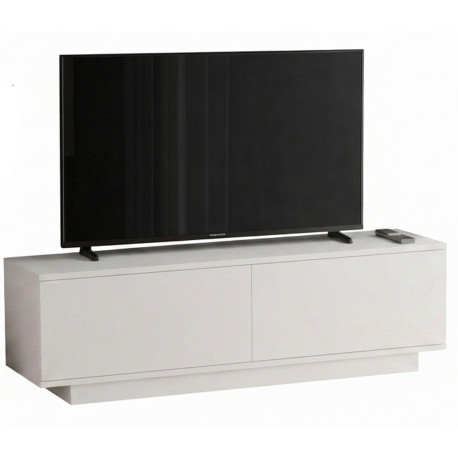 Meuble TV 65 Pouces 2 Portes 4 Niches Blanc L 160 H 59.1 P 40 cm