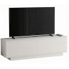 Meuble TV 60 Pouces 2 Abattants 2 Niches Blanc L 140 H 38 P 35 cm