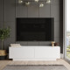 Meuble TV 65 Pouces 2 Portes 4 Niches Blanc L 160 H 59.1 P 40 cm