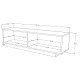 Meuble TV 65 Pouces 2 Portes 4 Niches Blanc L 160 H 59.1 P 40 cm