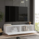 Meuble TV 65 Pouces 2 Portes 4 Niches Blanc L 160 H 59.1 P 40 cm