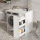 Meuble Lave-Linge 1 Portes 3 Niches Mobile Blanc L 93.5 H 88.3 P 60 cm