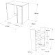 Meuble Lave-Linge 1 Portes 3 Niches Mobile Blanc L 93.5 H 88.3 P 60 cm