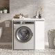 Meuble Lave-Linge 1 Portes 3 Niches Mobile Blanc L 93.5 H 88.3 P 60 cm