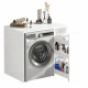 Meuble Lave-Linge 1 Portes 3 Niches Mobile Blanc L 93.5 H 88.3 P 60 cm