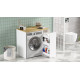 Meuble Lave-Linge 1 Porte 3 Niches Mobile Chêne et Blanc L 93.5 H 88.3 P 60 cm