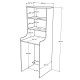 Meuble Lave-Linge 2 Portes 3 Niches Chêne et Blanc L 64.8 H 181 P 61.8 cm