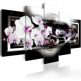 Tableau - Orchids on a black background