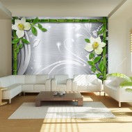 Papier peint  Bamboo and two orchids