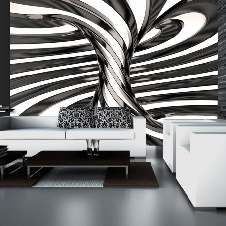 Papier peint  Black and white swirl