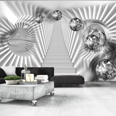 Papier peint  Escalier en argent